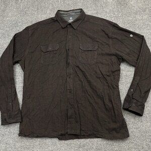 Kuhl Flannel Shirt Mens XL Brown Button Up Western Outdoors Workwear